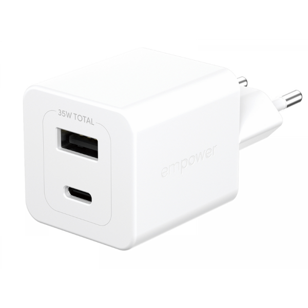 empower by PanzerGlass 35W USB-C + USB-A töltő adapter (EM94326) ezüstfehér